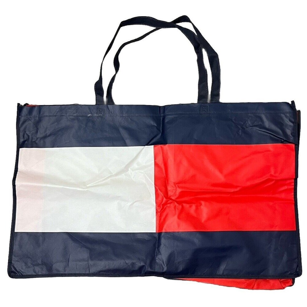 Tommy Hilfiger Shopper Bag XL Large Tote Double Handles Red White Blue 25x15x5